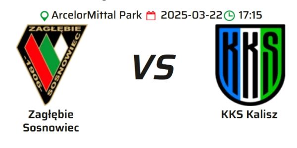 Zagłębie Sosnowiec - KKS Kalisz, 22 marca 2025